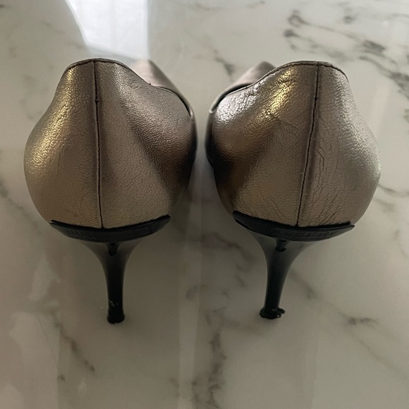 Burberry Metallic Gold/Pewter Point Toe Pumps - Picture 5 of 12